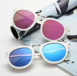 Sunglasses Metal Color Film Reflective UV Protection Sun Glasses