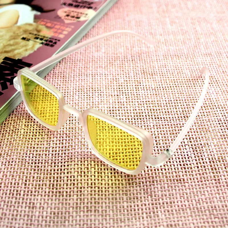 Sunglasses Retro Style Square Frame Mirror Women's UV Protection Sun Glasses