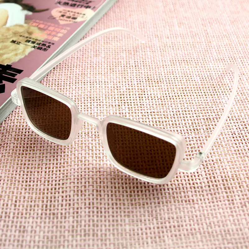 Sunglasses Retro Style Square Frame Mirror Women's UV Protection Sun Glasses