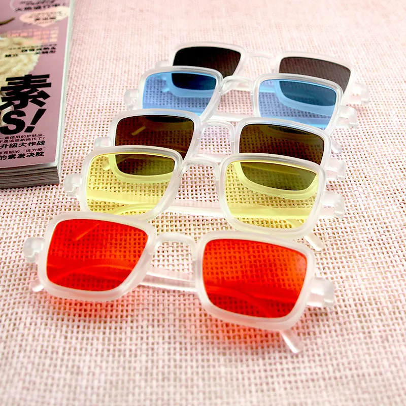 Sunglasses Retro Style Square Frame Mirror Women's UV Protection Sun Glasses