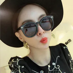 Sunglasses Women's Fashion Retro Metal Reflective Color Film UV Protection Sun Glasses