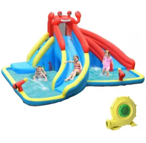 Super Cool,Fun Massive Crab Inflatable Bouncy Water Park House With 950w Blower | Water Cannon | 2 Water Slides | Tunnels | Climbing Wall | Water Cannon | Carry Bag