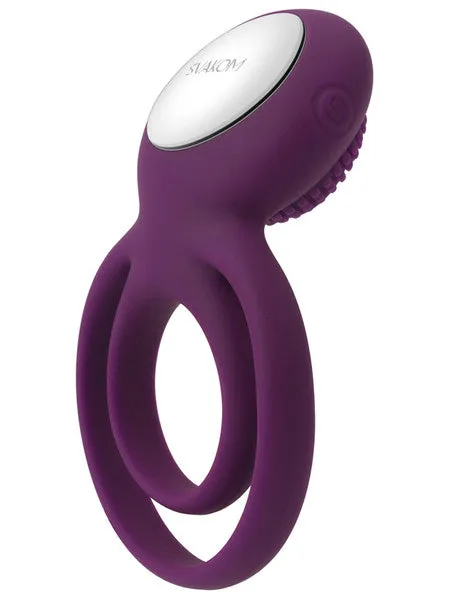 Svakom Tammy Rechargeable Dual Penis Ring with Stimulator Violet