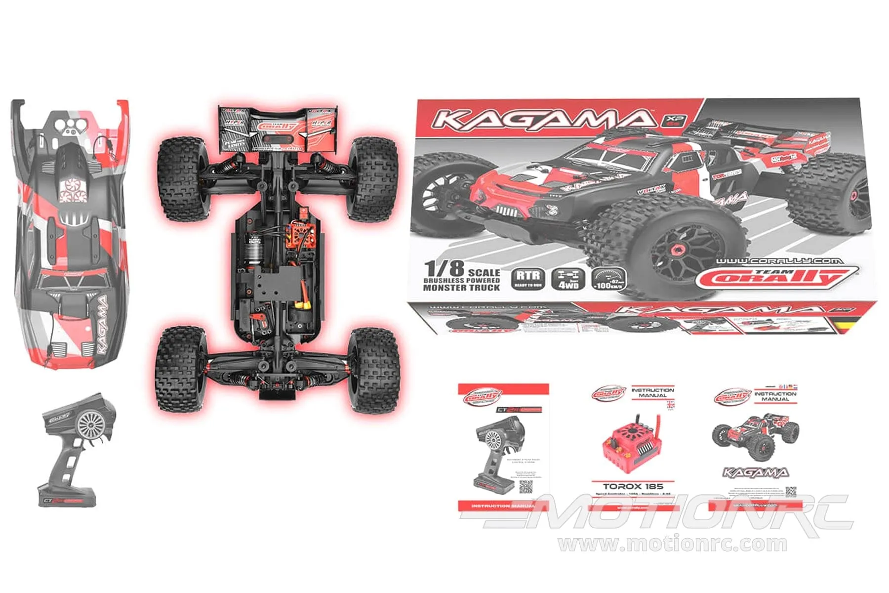 Team Corally Kagama Red 1/8 Scale 4WD Monster Truck - RTR