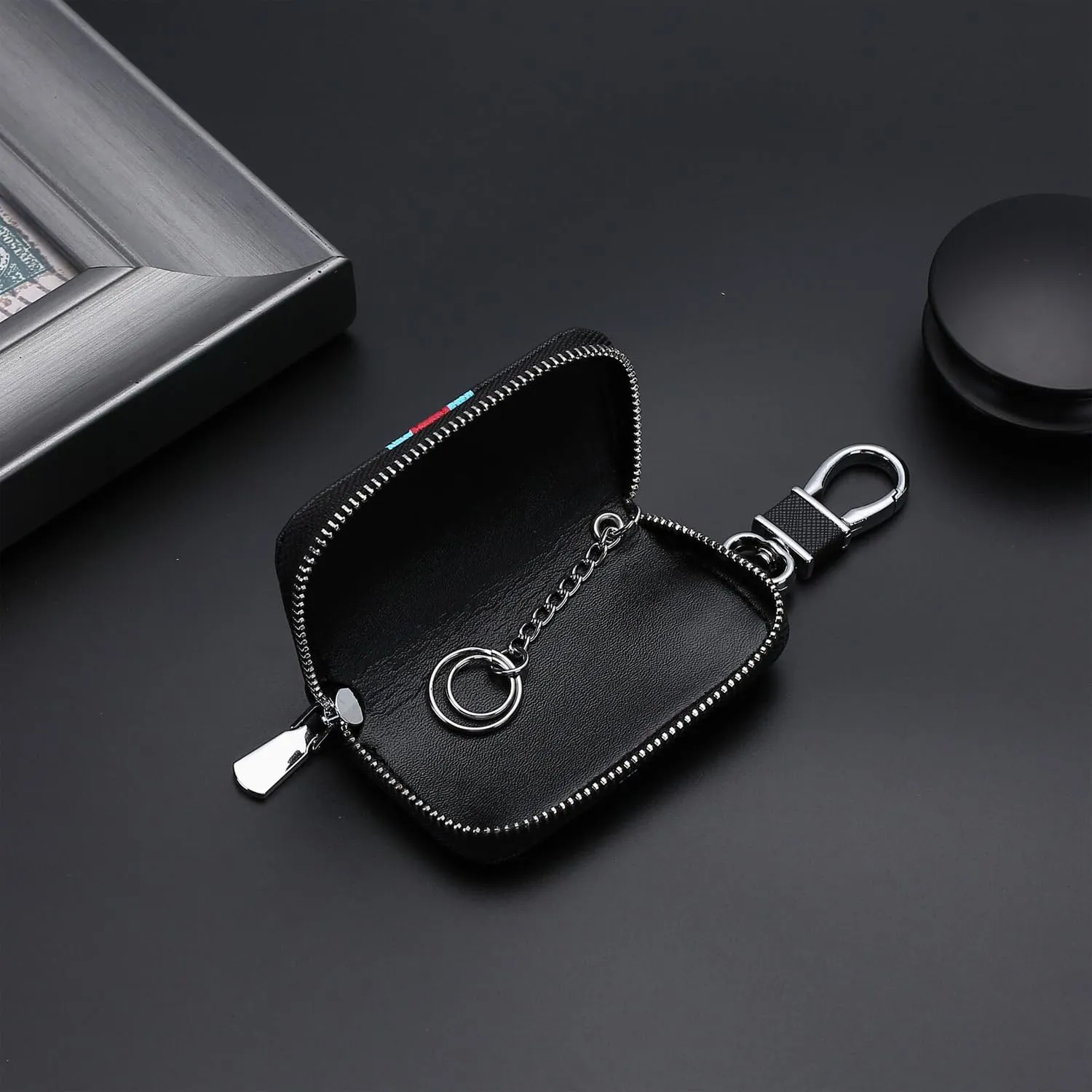 Urbane Home Key Case|Keychain/Keyring/Key Tag|Car Key Clip, Key Holder, Key Organizer (Black)