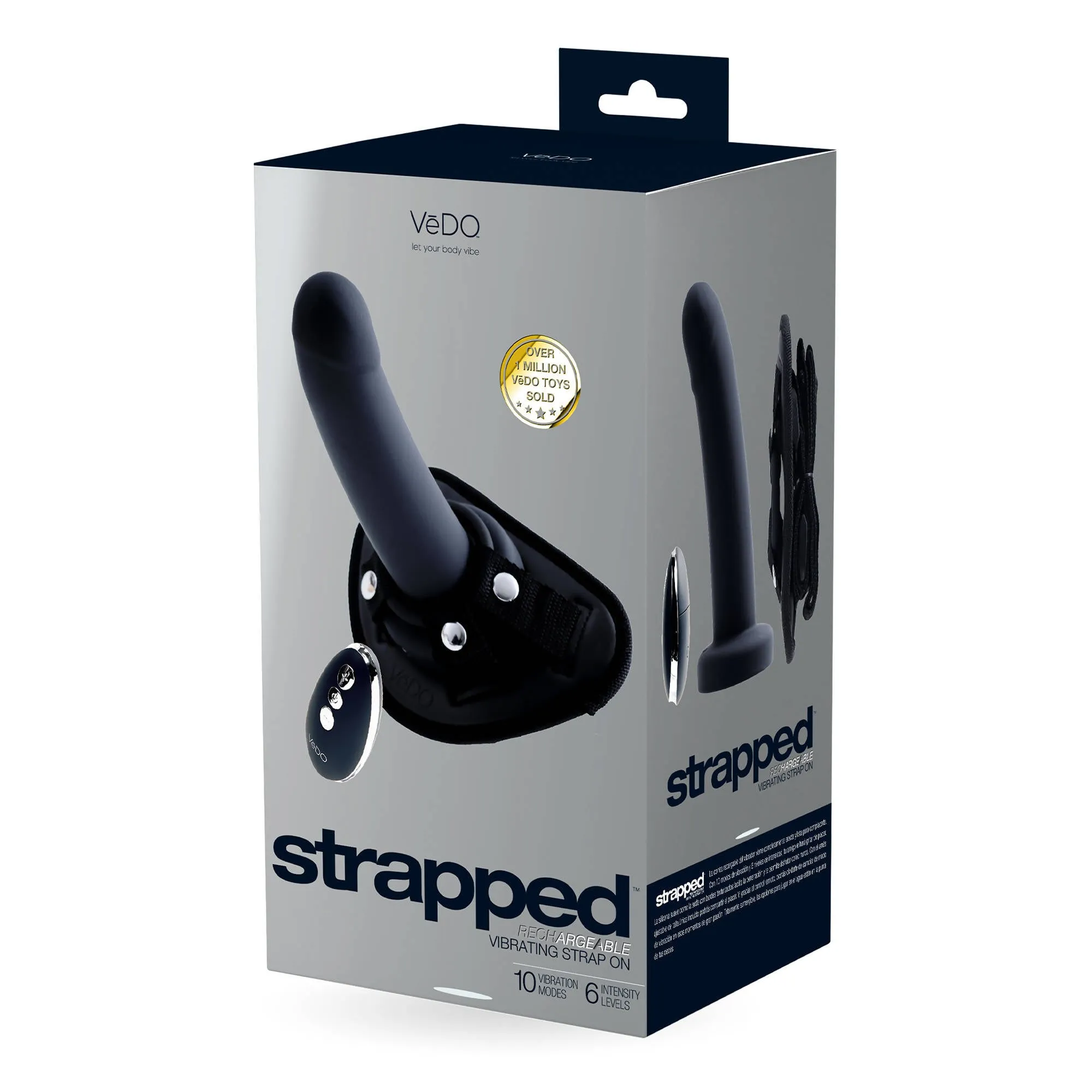 VeDO STRAPPED Rechargeable Vibratiing Strap On - Just Black