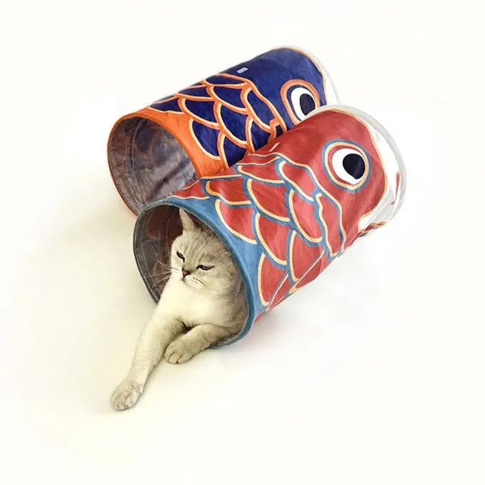 WOHOO MARKET Colorful Carp Flag(Koinobori) Mini Cat Tunnel