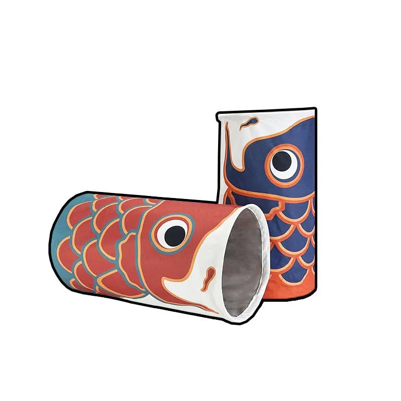 WOHOO MARKET Colorful Carp Flag(Koinobori) Mini Cat Tunnel